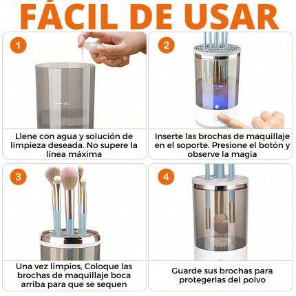 Limpiador de Brochas de Maquillaje Eléctrico 3 en 1 con Esterilización UV