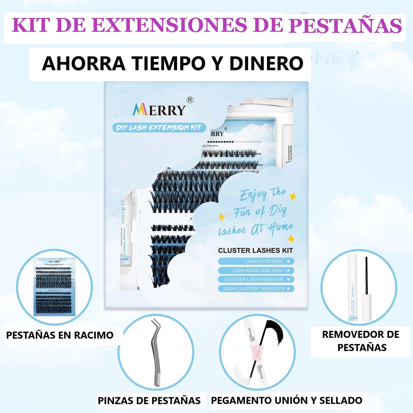 Kit Pestañas Postizas WOW© (240 pestañas + pegamento + pinza + removedor)