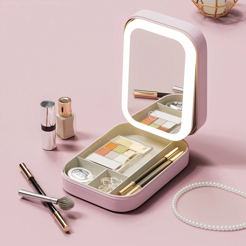 Glam© Cosmetiquero Portatil con Luz Led